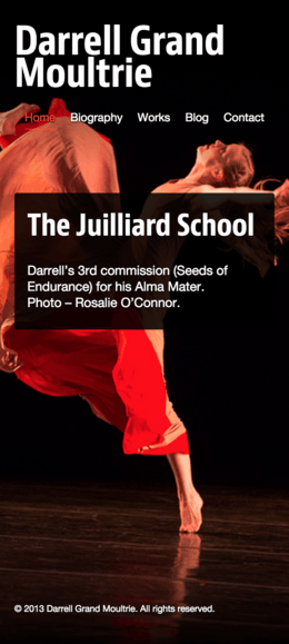 Mobile view of Darrell Grand Moultrie website.
