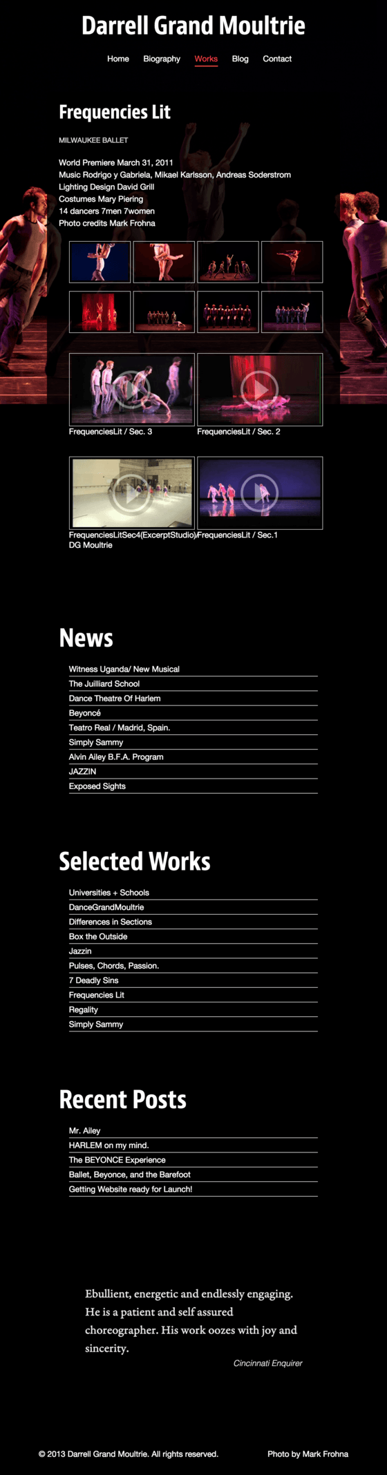 Tablet view of Darrell Grand Moultrie website.