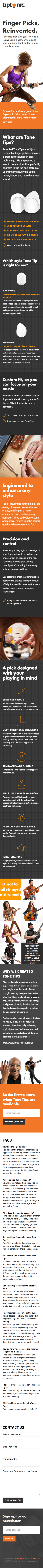 Mobile view of Tiptonic website.